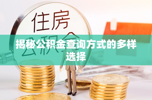 凉城揭秘公积金查询方式的多样选择